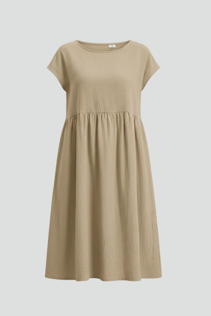 Robe Femme avec Encolure Ronde et Poches Latérales