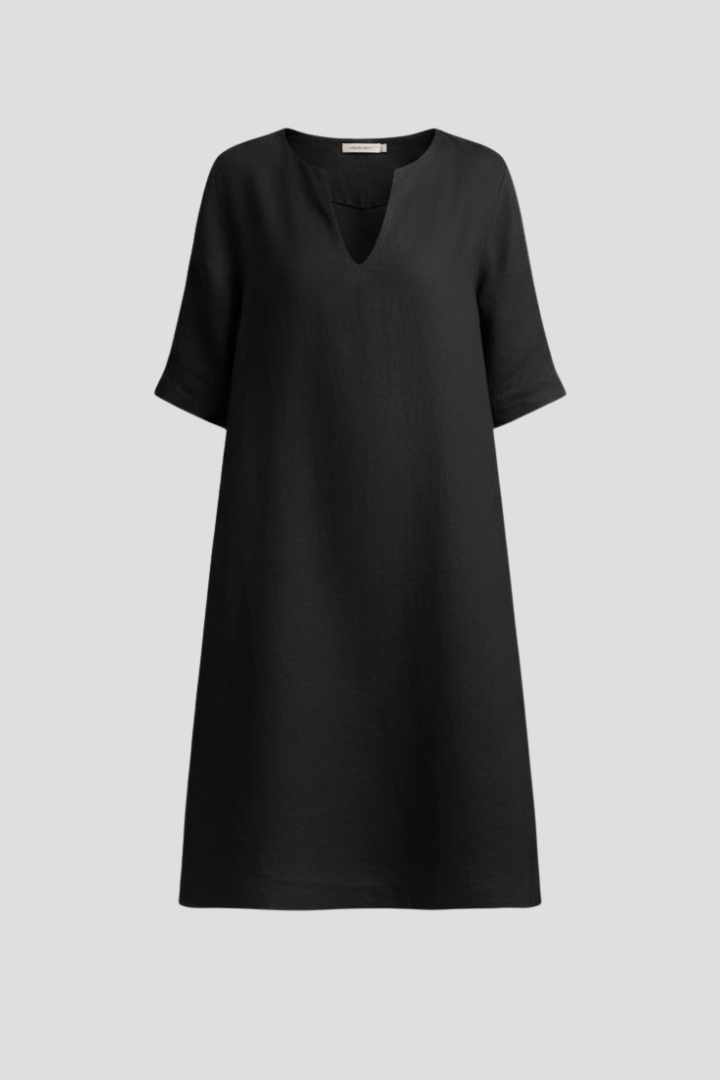 Robe Femme avec Décolleté en V et Manches Trois Quarts