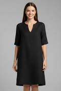 Robe Femme avec Décolleté en V et Manches Trois Quarts
