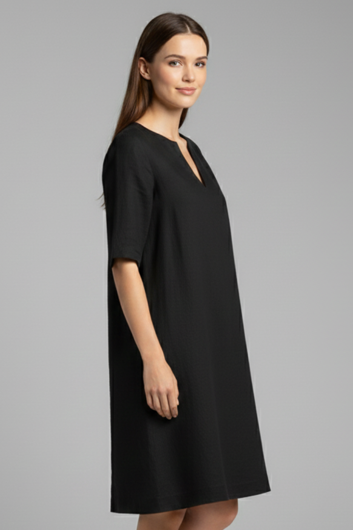 Robe Femme avec Décolleté en V et Manches Trois Quarts