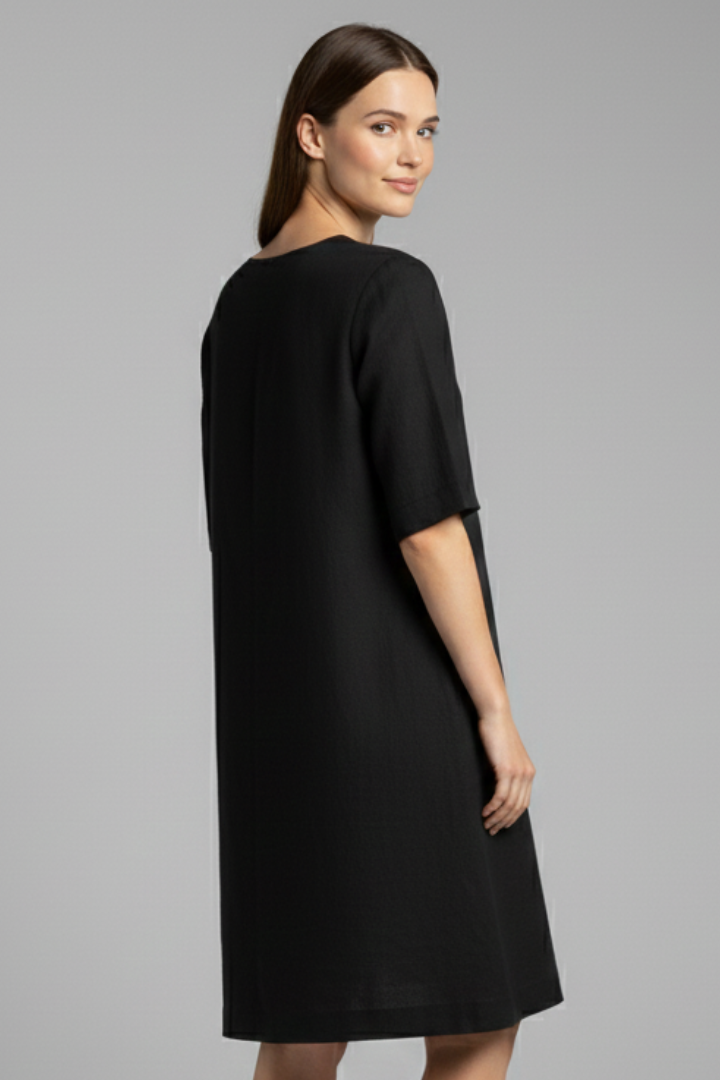 Robe Femme avec Décolleté en V et Manches Trois Quarts