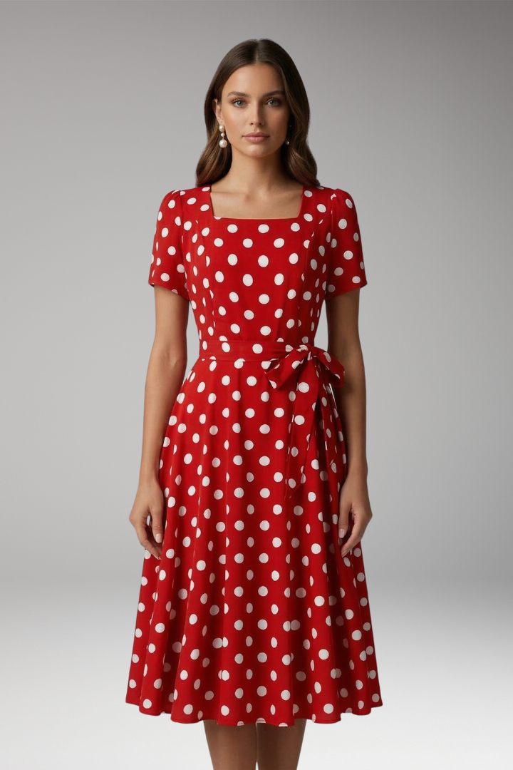 Robe Femme avec Décolleté en V et Manches Courtes