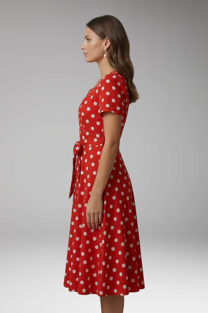 Robe Femme avec Décolleté en V et Manches Courtes