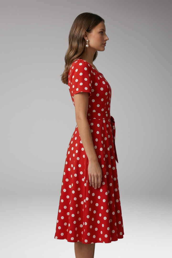 Robe Femme avec Décolleté en V et Manches Courtes