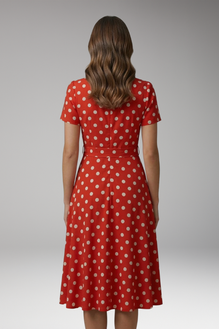 Robe Femme avec Décolleté en V et Manches Courtes