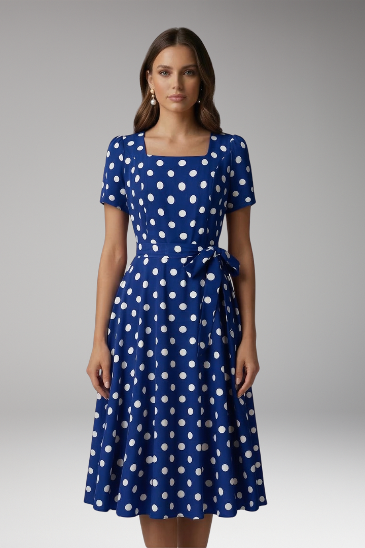 Robe Femme avec Décolleté en V et Manches Courtes