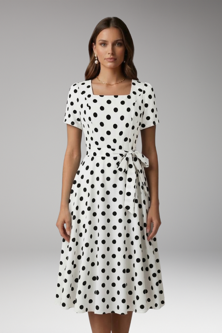 Robe Femme avec Décolleté en V et Manches Courtes