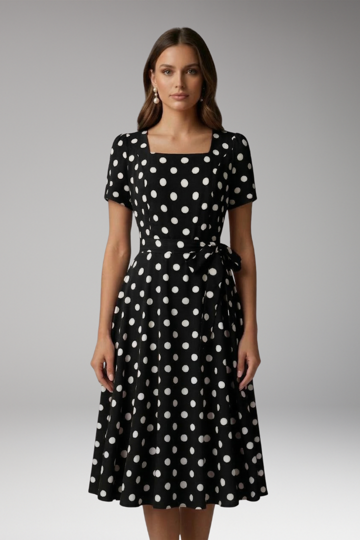 Robe Femme avec Décolleté en V et Manches Courtes
