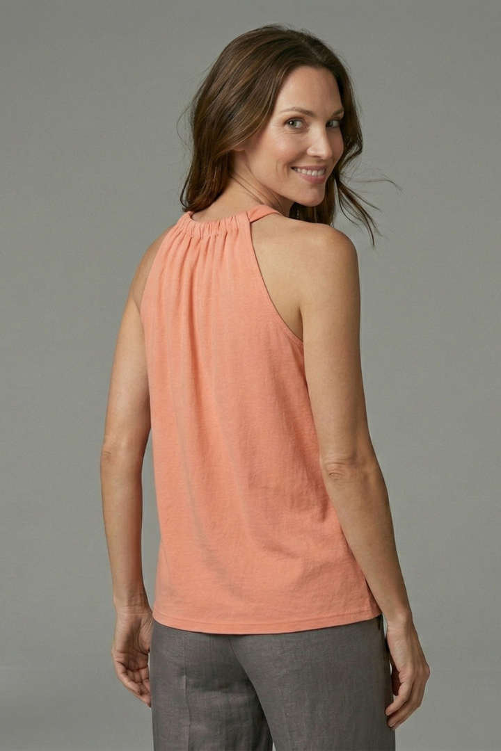 Haut à dos nu pour femmes avec encolure froncée et coupe ample