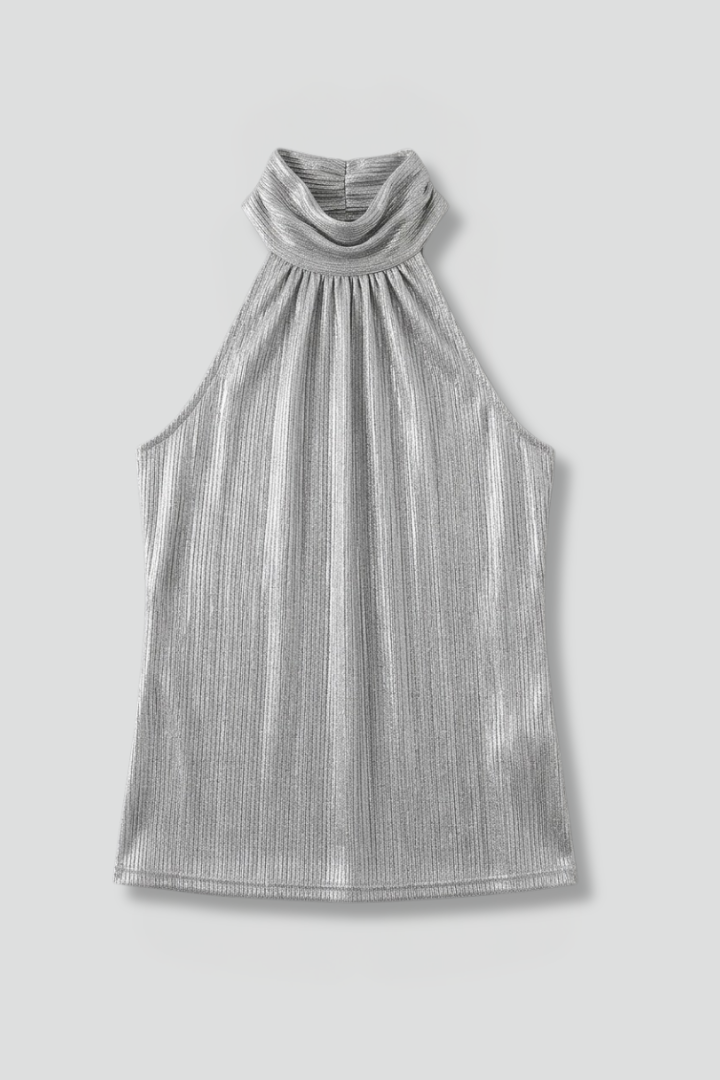 Top Halter pour Femmes avec Col Rond et Design Sans Manches