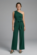 Combinaison Femme avec Encolure Asymétrique et Ceinture à la Taille