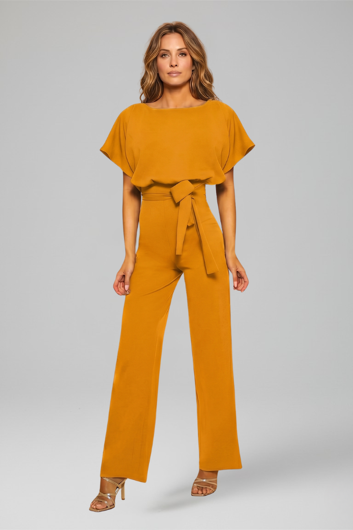 Combinaison Femme à Encolure Ronde et Jambes Larges