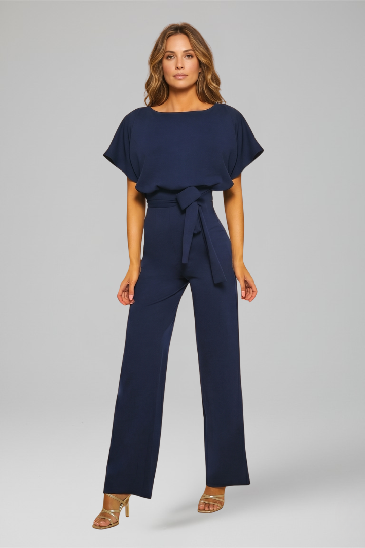 Combinaison Femme à Encolure Ronde et Jambes Larges