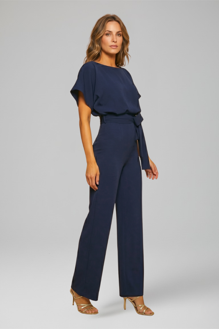 Combinaison Femme à Encolure Ronde et Jambes Larges