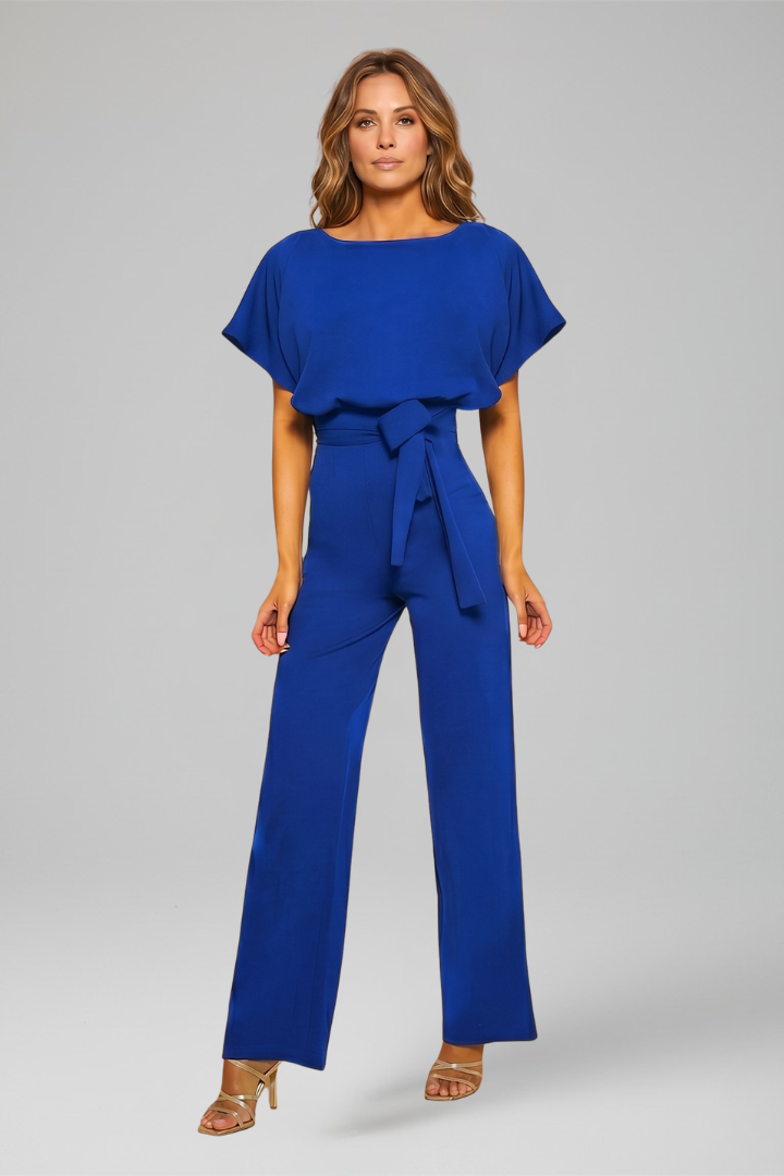 Combinaison Femme à Encolure Ronde et Jambes Larges