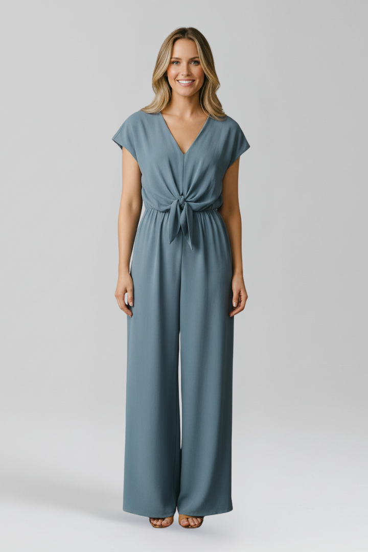 Combinaison Femme avec Décolleté en V et Taille Nouée
