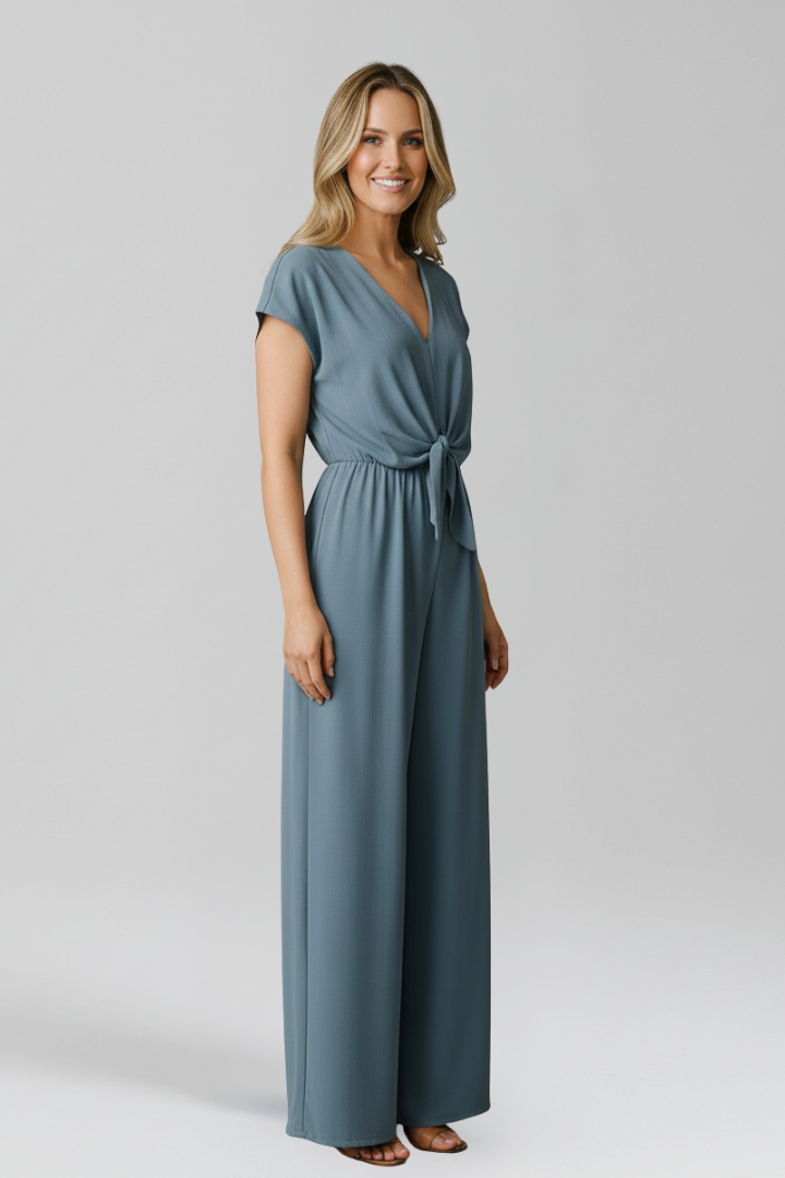 Combinaison Femme avec Décolleté en V et Taille Nouée