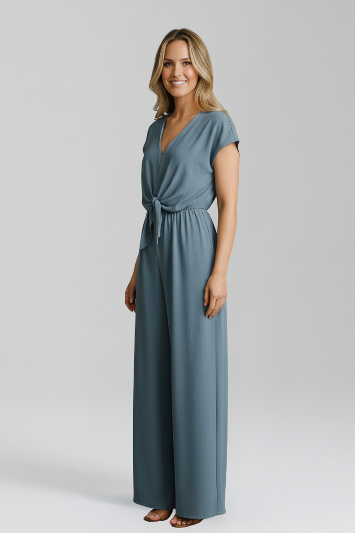 Combinaison Femme avec Décolleté en V et Taille Nouée