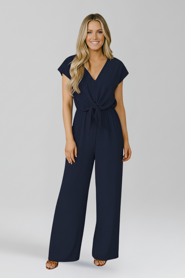 Combinaison Femme avec Décolleté en V et Taille Nouée
