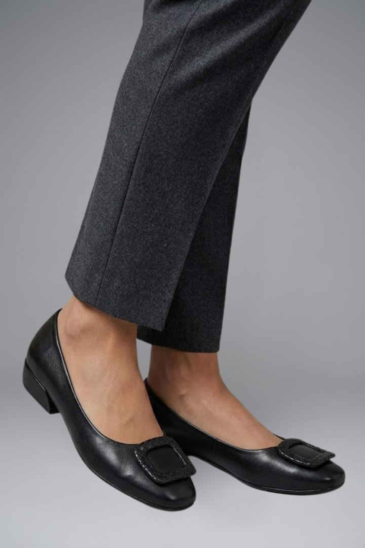 Chaussures Ballerines en Cuir pour Femmes avec Semelle Orthopédique et Semelle Plate