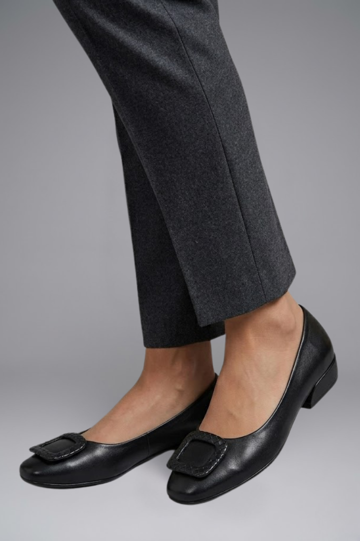 Chaussures Ballerines en Cuir pour Femmes avec Semelle Orthopédique et Semelle Plate