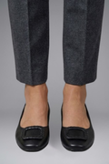 Chaussures Ballerines en Cuir pour Femmes avec Semelle Orthopédique et Semelle Plate