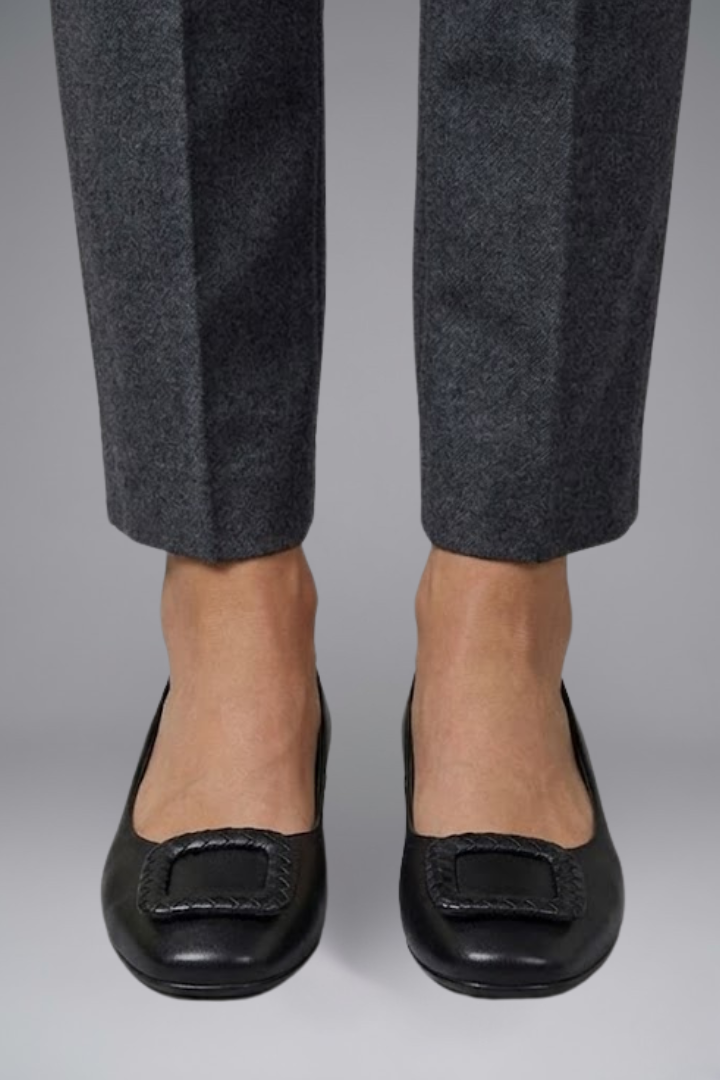 Chaussures Ballerines en Cuir pour Femmes avec Semelle Orthopédique et Semelle Plate