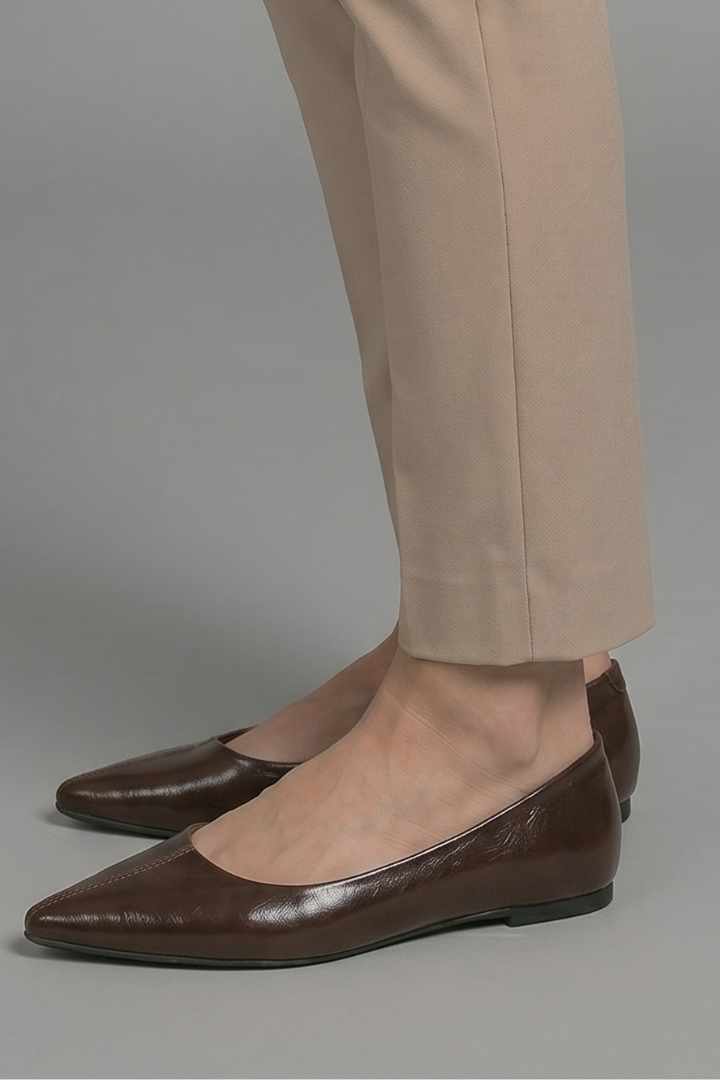 Ballerines en cuir pour femmes avec enfilage pour un usage quotidien