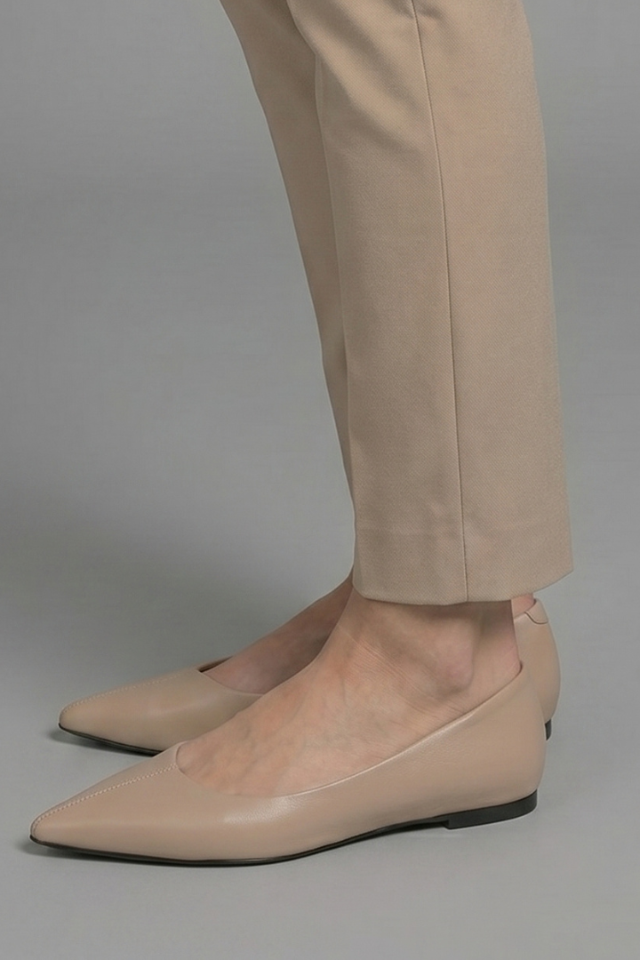 Ballerines en cuir pour femmes avec enfilage pour un usage quotidien