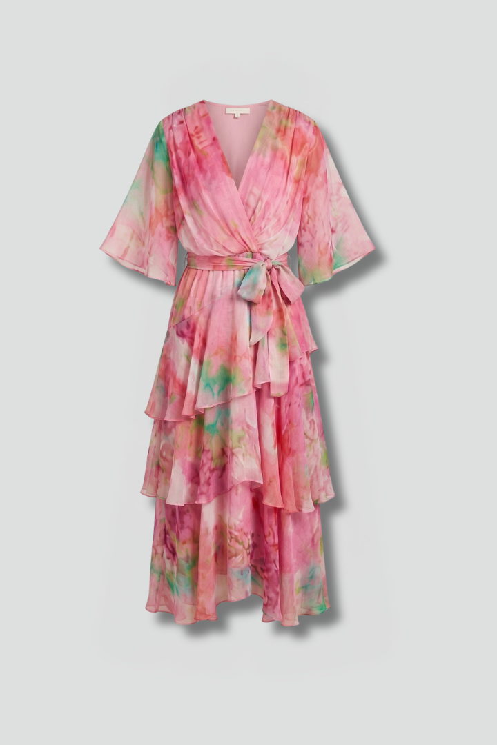 Robe Maxi Femme avec Surface Imprimée et Jupe Flottante