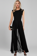 Robe Maxi Femme Sans Manches avec Fente Latérale