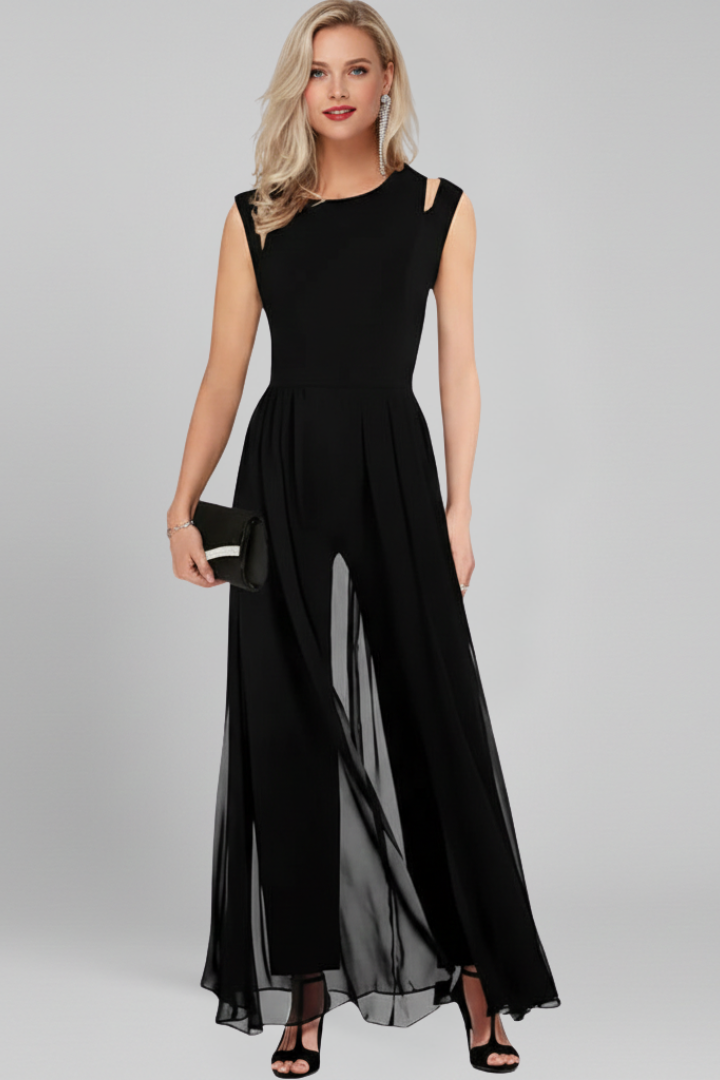 Robe Maxi Femme Sans Manches avec Fente Latérale