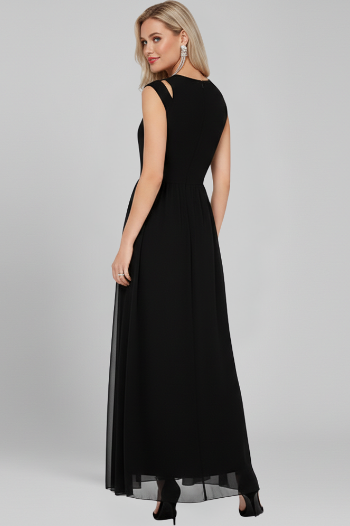 Robe Maxi Femme Sans Manches avec Fente Latérale