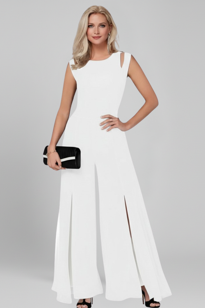 Robe Maxi Femme Sans Manches avec Fente Latérale