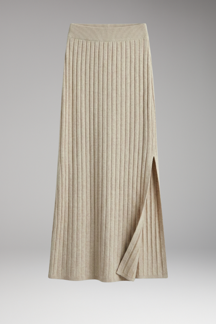 Jupe Maxi Femme Taille Haute avec Fente Latérale