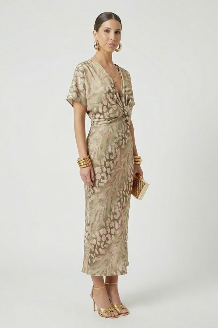 Robe Midi Femme avec Jupe Plissée et Imprimé Floral