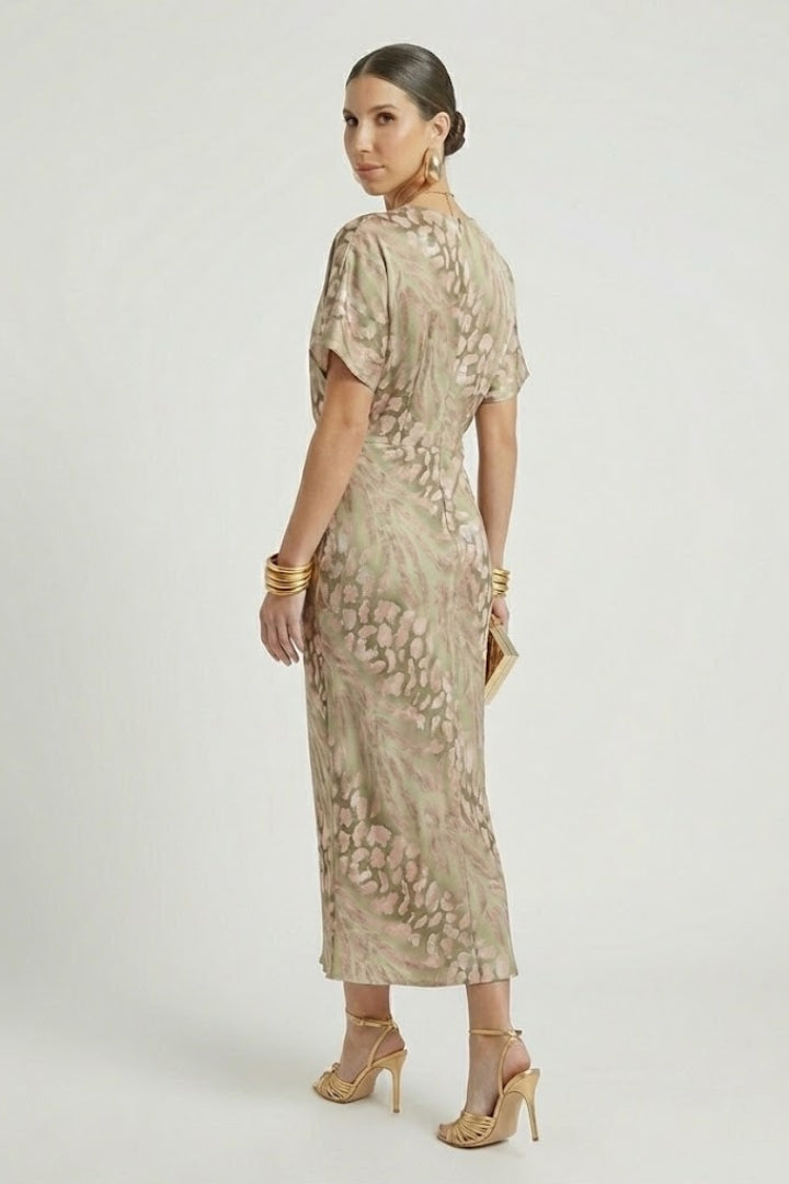 Robe Midi Femme avec Jupe Plissée et Imprimé Floral