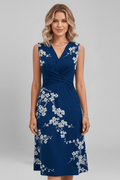Robe Midi Femme avec Décolleté en V et Sans Manches