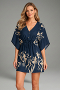 Robe Mini Femme avec Décolleté en V et Ceinture à Nouer
