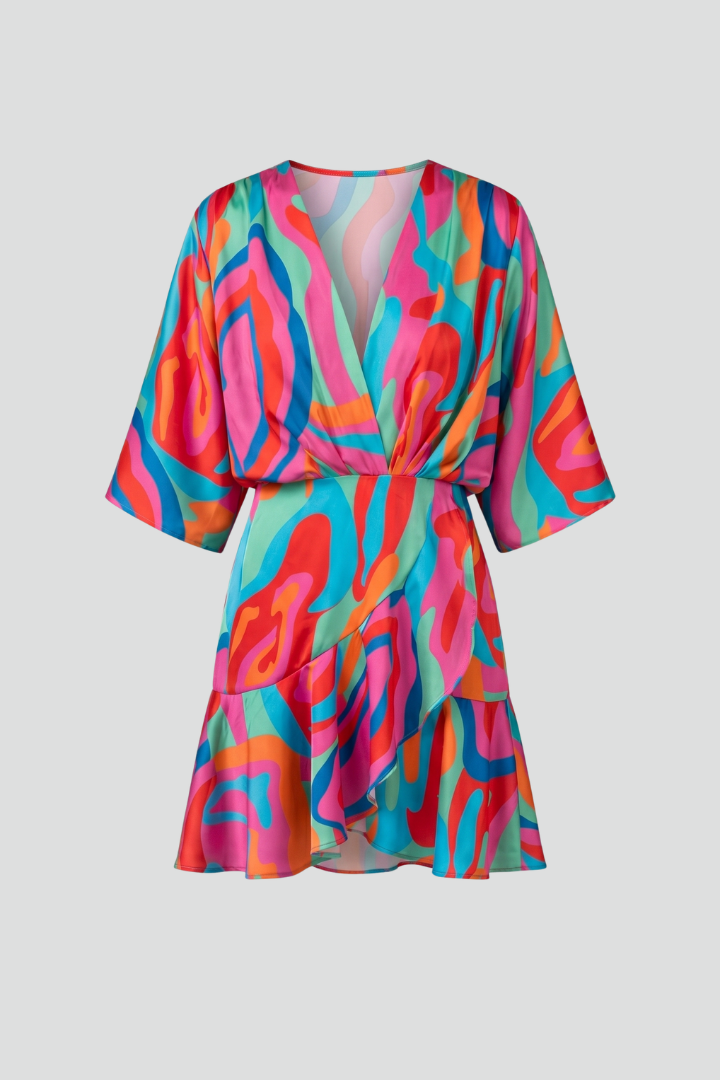 Robe Mini Femme avec Décolleté en V pour l'Été