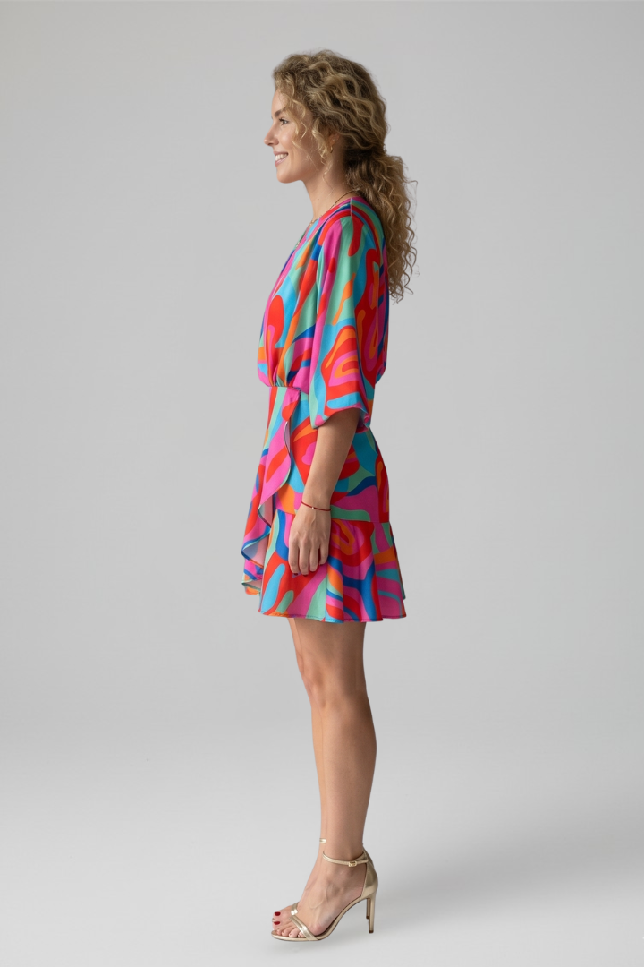 Robe Mini Femme avec Décolleté en V pour l'Été