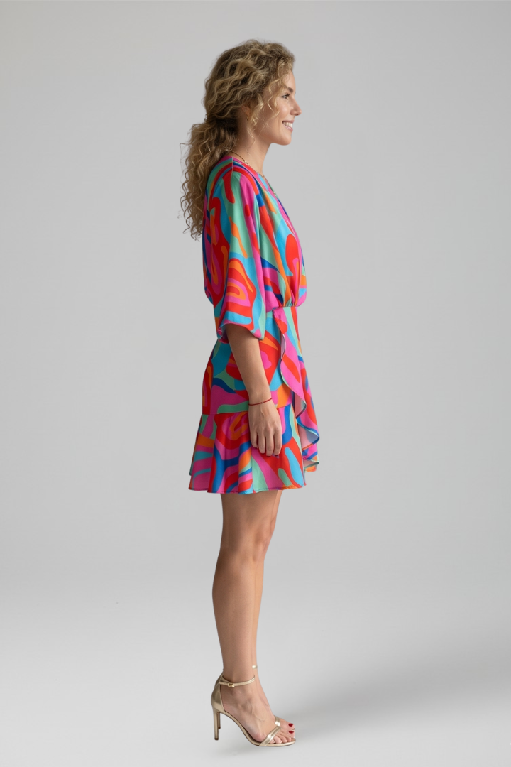 Robe Mini Femme avec Décolleté en V pour l'Été
