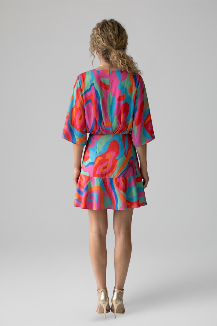 Robe Mini Femme avec Décolleté en V pour l'Été