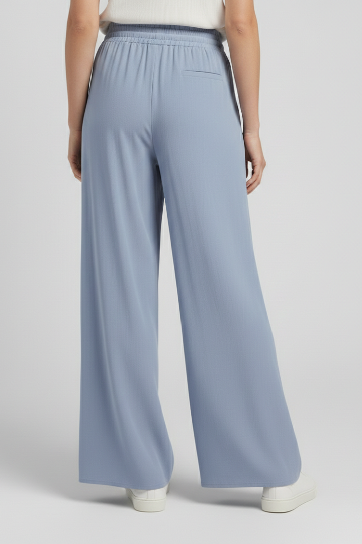 Pantalons Palazzo pour Femmes avec Taille Élastique et Poches Latérales