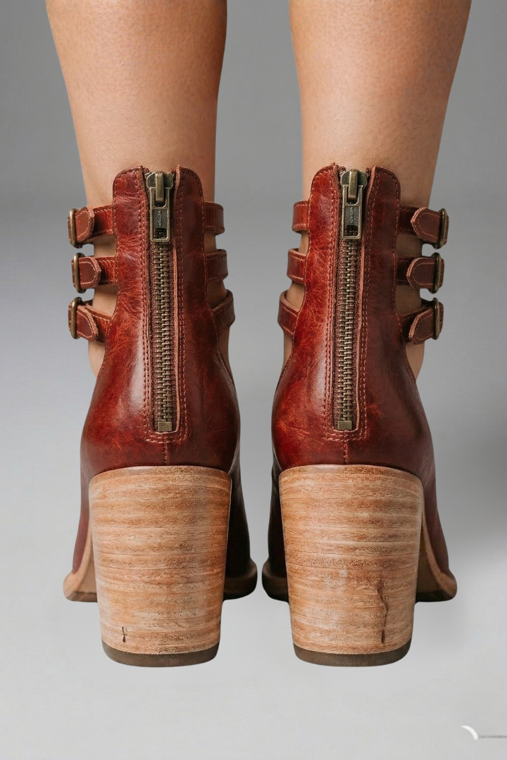 Sandales à talons pour femmes avec bride de cheville et talon bloc