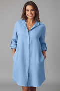 Robe Chemise Femme avec Col Revers et Fermeture Boutonnée