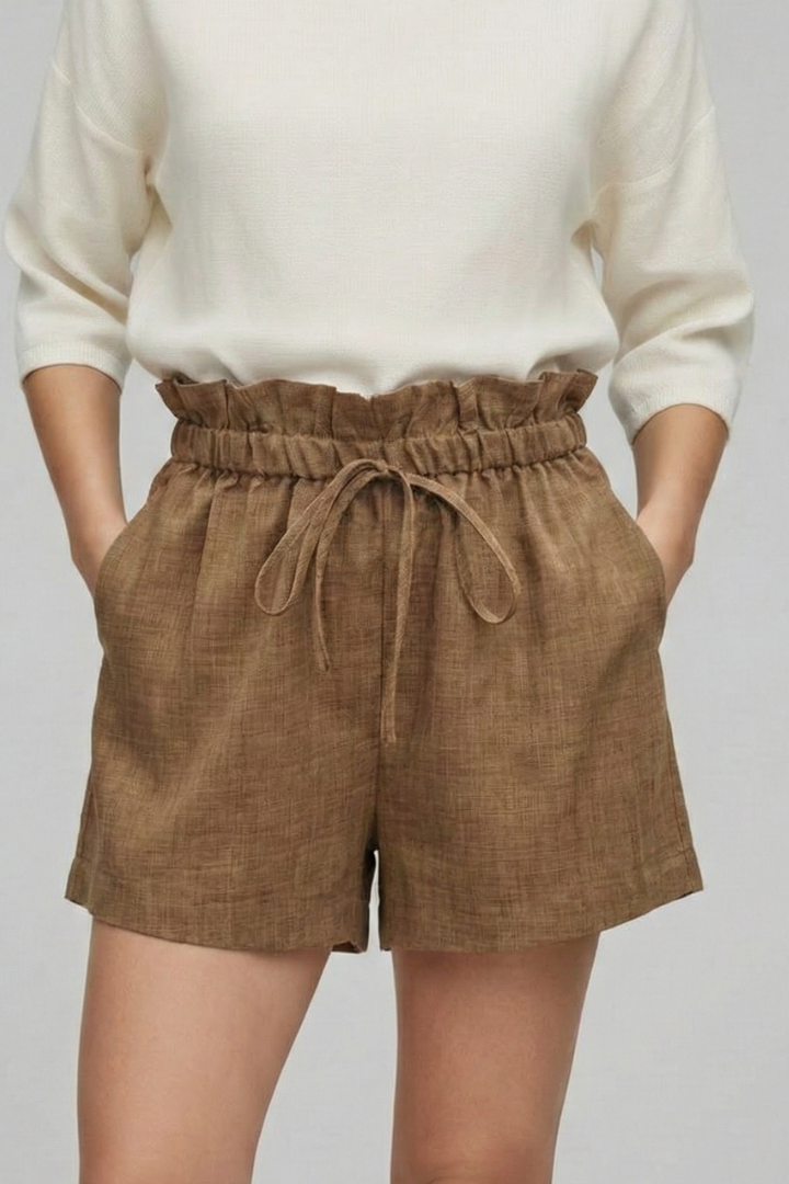 Shorts pour femmes avec taille à cordon et poches latérales