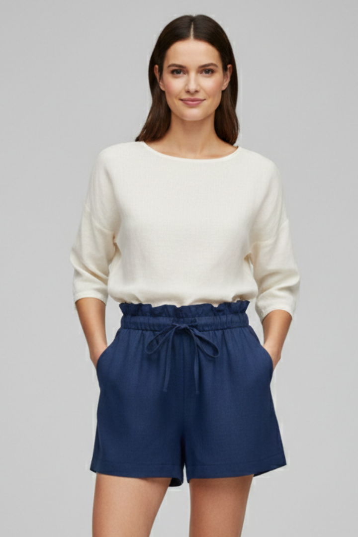 Shorts pour femmes avec taille à cordon et poches latérales