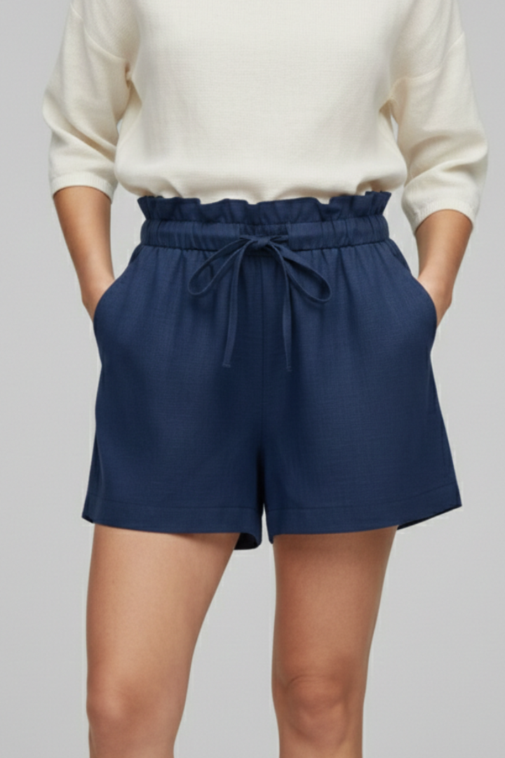 Shorts pour femmes avec taille à cordon et poches latérales
