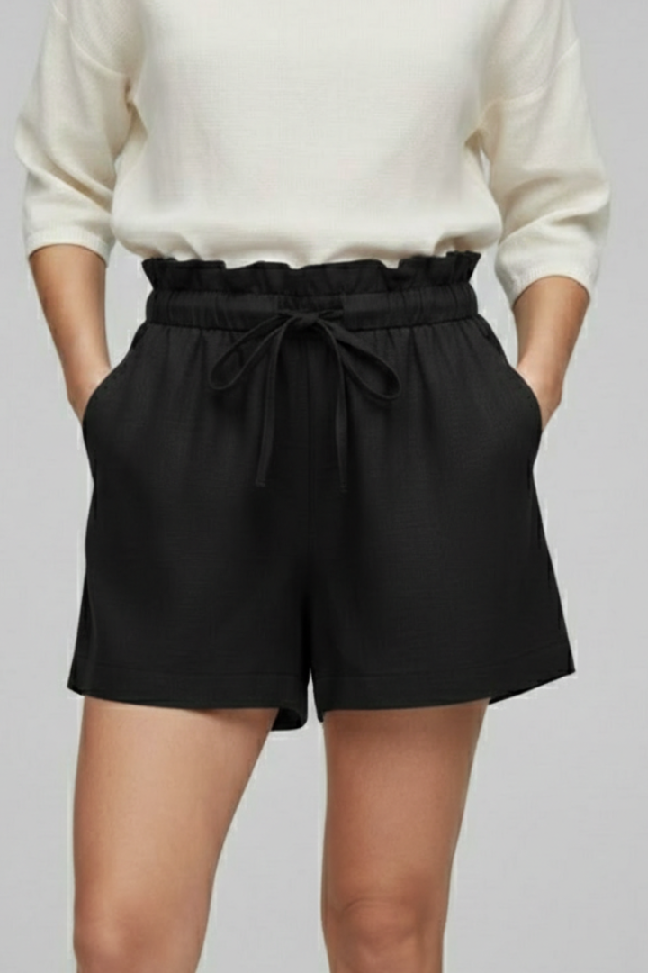 Shorts pour femmes avec taille à cordon et poches latérales